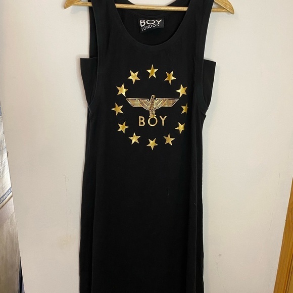 Boy London Gold Foil Logo Midi Dress - Picture 14 of 14